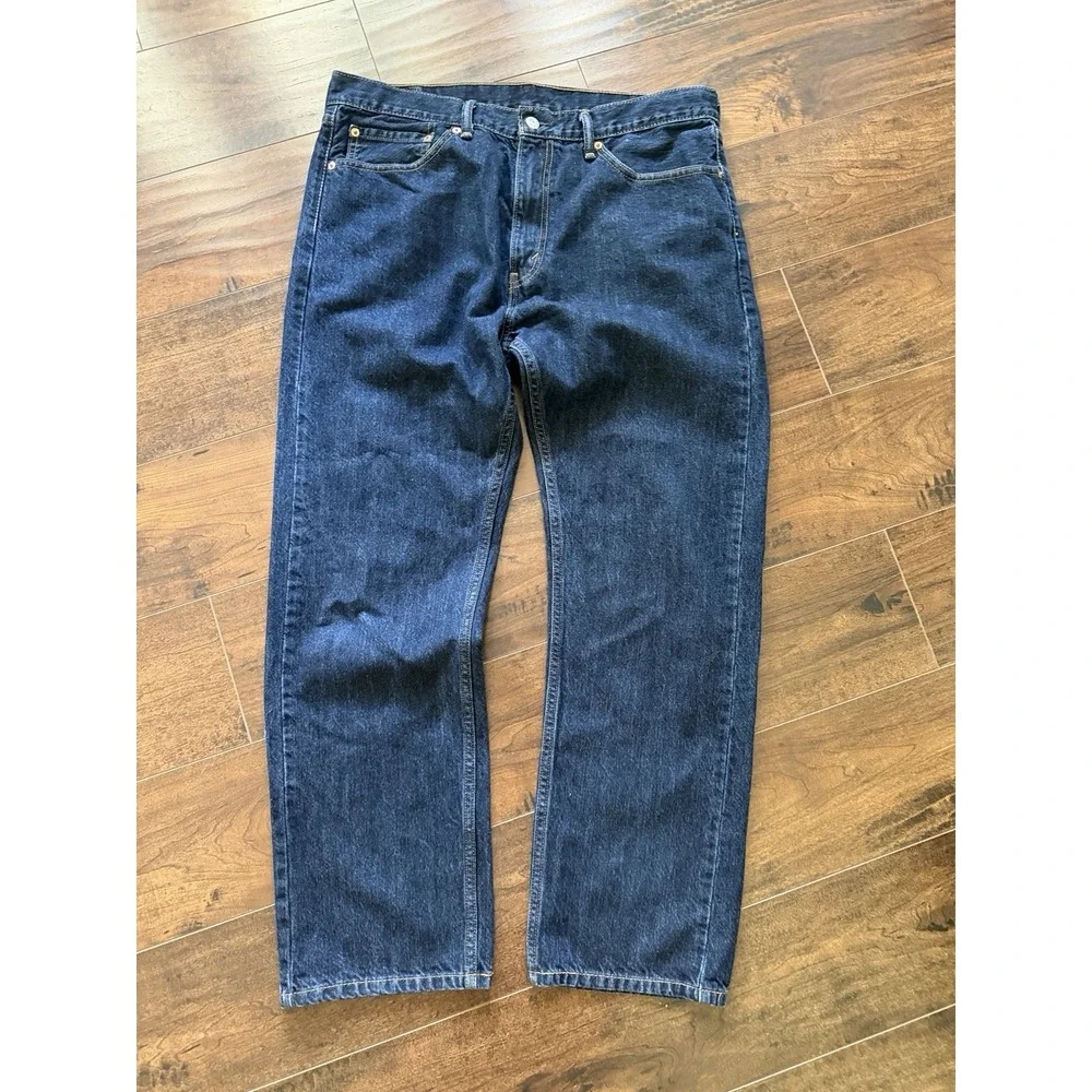Levi's 505 Jeans Mens 36x30 Dark Wash Regular Fit Straight Leg Denim